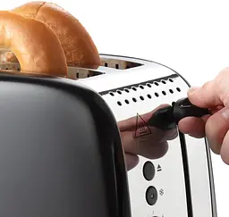 Тостер Russell Hobbs Colours Plus 1600 Вт нержав. підігрів розморозка чорний - мініатюра 6