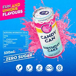 Газований напій Candy Can Birthday Cake без цукру 330 мл - мініатюра 2