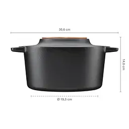 Каструля чавунна Fiskars Norden 4л колір береза, з кришкою (1071127) - мініатюра 5