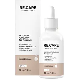 Антиоксидантна сироватка з комбучею Re.Care Antioxidant Kombucha Tea-Tox Serum 30 мл