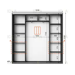 Шафа-купе Idea серія 7 210 x 45 x 210 см Антрацит - мініатюра 2