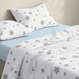Дитяча постільна білизна фланель Cosas SNOWFLAKES SILVER CS7 110х140см (Flannel_SnowflakesSilver_El80-41Skyer_140) - мініатюра 2