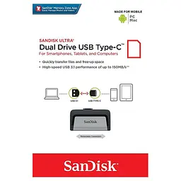 USB флеш-накопичувач SanDisk Ultra 32Gb Dual USB 3.1 Type-C (SDDDC2-032G-G46) [66624] - мініатюра 4