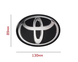 Емблема під склом Toyota Чорна 130х89 мм на скотчі (Завод) - мініатюра 2