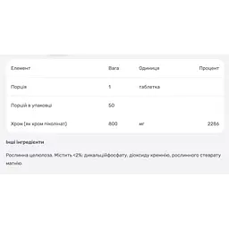 Хром піколінат мега Nature's Bounty 800 мкг 50 таблеток - мініатюра 3