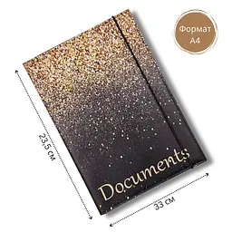 Папка-органайзер для документів A4 чорна на резинці Documents - мініатюра 2