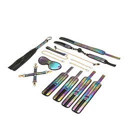 БДСМ-набір Liebe Seele Vivid Rainbow 8 Pieces Set, 8 аксесуарів, екошкіра на оксамитовій основі - мініатюра 2
