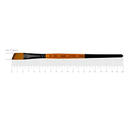 Пензель синтетика кутова Flame 1368А №10 коротка ручка ROSA (4823098534587)