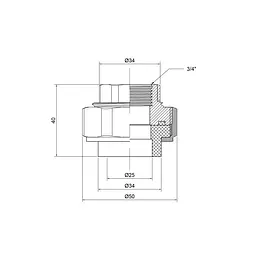Згін "Американка" PPR Thermo Alliance 25х3/4" ВР DSI002 - мініатюра 1