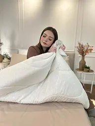 Ковдра євро вовняна Viluta Comfort 21423 200x220 см бежева - мініатюра 8