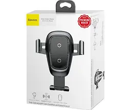Бездротовий ЗП і тримач Baseus Metal Wireless Charger Gravity Car Mount (WXYL-B0A) - мініатюра 7
