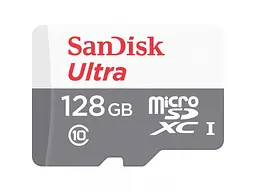 Карта пам'яті microSDXC (UHS-1) SanDisk Ultra 128Gb class 10 A1 (100Mb/s) (adapter SD)