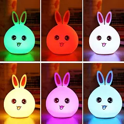 Дитячий силіконовий нічник Заєць Rabbit Silicone Lamp LY-271 акумуляторний світильник іграшка для сну - мініатюра 6