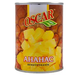 Ананасы кусочками Оscar, 580 мл (231870)