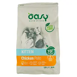 Сухий корм для кошенят Oasy Lifestage Kitten з куркою 1.5 кг - мініатюра 2