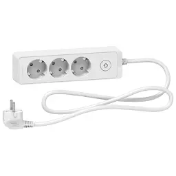 Мережевий подовжувач Schneider Electric 3 розетки з заземленням 1.5м білий ST9431W