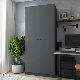 Шафа для одягу Doros Промо Антрацит 2 ДСП 90х48х204 (44900523) - мініатюра 4