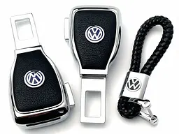 Набір в авто для Volkswagen №2 / заглушка-перехідник ременя безпеки та брелок з логотипом