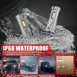 Світлодіодні лампи для фар 9005, заміна мінірозміру 1: 9005 HB3 Світлодіодна лампа для фар, яскравість 26000LM 6500K - мініатюра 5