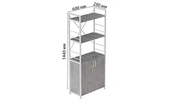 Етажерка 3/60 Ferrum-decor Серії Конект із тумбою 144x60x28 Білий ДСП Бетон (FRD-104455) - мініатюра 3