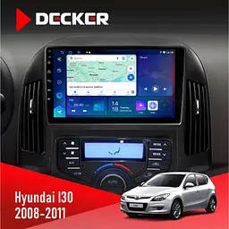 Штатна магнітола Hyundai i30 (FD) 2008-2011 Climate Decker D9-007 4x64 DSP 360 4G Decker (НФ-00003592)