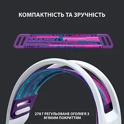 Навушники бездротові Logitech G733 Lightspeed Wireless RGB підсвітка (981-000883) білі - мініатюра 7