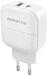 Зарядний пристрій Borofone BA46A Premium PD+QC3.0 3A 18W white