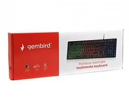 Клавіатура KB-UML-01-UA, Black, USB, 3-х кольорове підсвічування в стилі "райдуга" Gembird teh0028273 - мініатюра 3