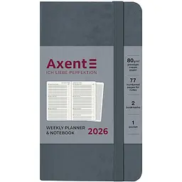 Щотижневик Axent 2026 Pocket Strong 90 x 150 мм сірий (8508-26-62-A) - мініатюра 2