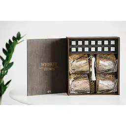 Подарунковий набір Whiskey Stones камені для віскі в дерев'яному пеналі №4 + 4 склянки Bohemia Quadro + щипці + мішечок - мініатюра 2