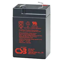 Акумуляторна батарея для ДБЖ CSB AGM 6 V / 4.5 А*ч (GP645/06590)