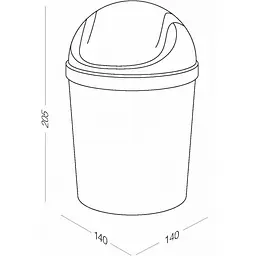 Відро для сміття MBM My Home з кришкою 1.6 л сіре (BIN-10 1.6L GRAY) - мініатюра 5
