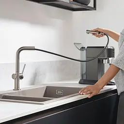 Змішувач Hansgrohe Talis M54 270 1jet кухонний з витяжним виливом 72808800 Stainless Steel Нержавіюча сталь - мініатюра 5