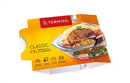 Каструля для запікання овальна скляна Termisil 330x217x92 мм з кришкою - мініатюра 3