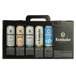 Уцінка. Набiр: пиво Krombacher Pils 0.5 л + Krombacher Weizen 0.5 л + Krombacher Hell 0.5 л + Krombacher Pils б/а 0.5 л + келих 0.4 л  - мініатюра 6