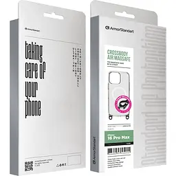 Чохол ArmorStandart Crossbody Air MagSafe Rope для Apple iPhone 16 Pro Max Clear (ARM86378) [169766] - мініатюра 2