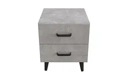 Тумба Віва 2 на конусних ніжках Ferrum-decor 41x35x40 Чорний метал ДСП Бетон 16 мм (FRD-106809) - мініатюра 3