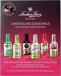 Шоколадные бутылочки с коктейлями Anthon Berg Chocolate Cocktail Liqueurs 8шт, 125г