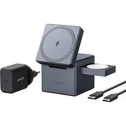 Бездротове зарядне ANKER MagGo Wireless Charging Station 15W 3-in-1 Cube Y1811G11 - мініатюра 3