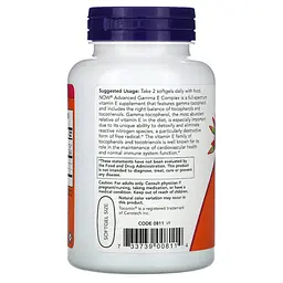 Гамма-токоферол NOW Gamma E Complex, 120 капсул - мініатюра 3