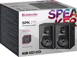 Акустична система 2.0 Defender SPK-270 10Вт, чорна, дерево, USB - мініатюра 6
