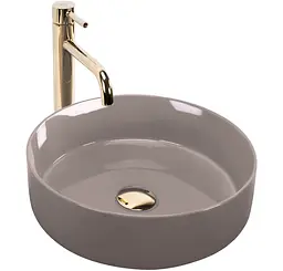 Умивальник Rea Sami накладний Ø36 см beige shiny REA-U6382