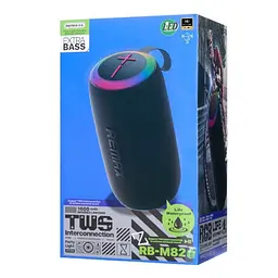 Портативна колонка REMAX RB-M82 Party Light Portable Wireless Speaker, 2*7W, Black - мініатюра 4
