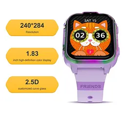 Смарт годинник телефон для дітей H40 з GPS геолокацією, 4G SIM картою, прослуховуванням, іграми та українською мовою До 4 днів роботи Чорний - мініатюра 9