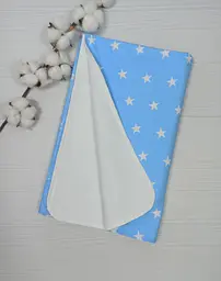 Пелюшка дитяча багаторазова непромокальна a.l.babybox Зірки 80x100 см Біло-блакитний (NV 18148419) - мініатюра 2
