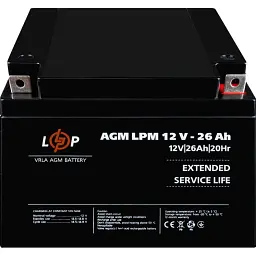 Акумулятор LogicPower AGM 12V (12V/26Ah/312Wh) (4134) [109894] - мініатюра 2