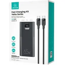 Зовнішній акумулятор Usams PB68 (US-CD185) 30000 мАг 65W з дисплеєм - мініатюра 2
