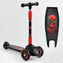 Самокат Best Scooter 13х30х58-71.5 см Чорно-червоний 000231654 - мініатюра 2