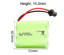 Акумулятор AA 3.6V 2300 mAh з конектором JST SM-2P для дитячих іграшок (18861) - мініатюра 2