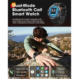 Розумний годинник для чоловіків Bluetooth Call Military Smart Watch Водонепроникний фітнес-трекер із серцевим ритмом - мініатюра 5